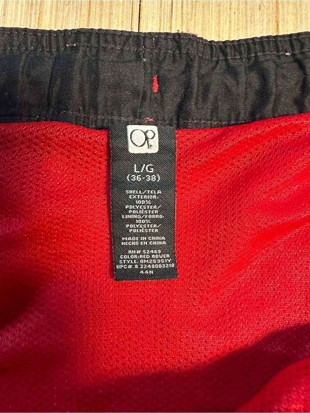 OP Men’s Red Swim Trunks with Black Waistband